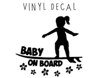 Baby On Board vinyl decal toddler flowers girl