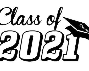 Class of 2021 vinyl decal graduate senior high school