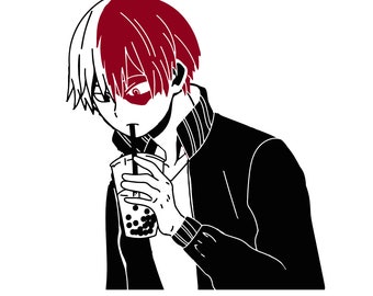 Todoroki Boba Tea Vinyl Decal - My Hero Academia Anime