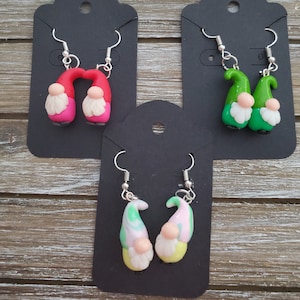 Gnome Earring - handmade jewelry earrings - Gnome Earrings Easter - Gnome Earrings for Her - Earing Dangles - Clay Earring Dangles - Earring