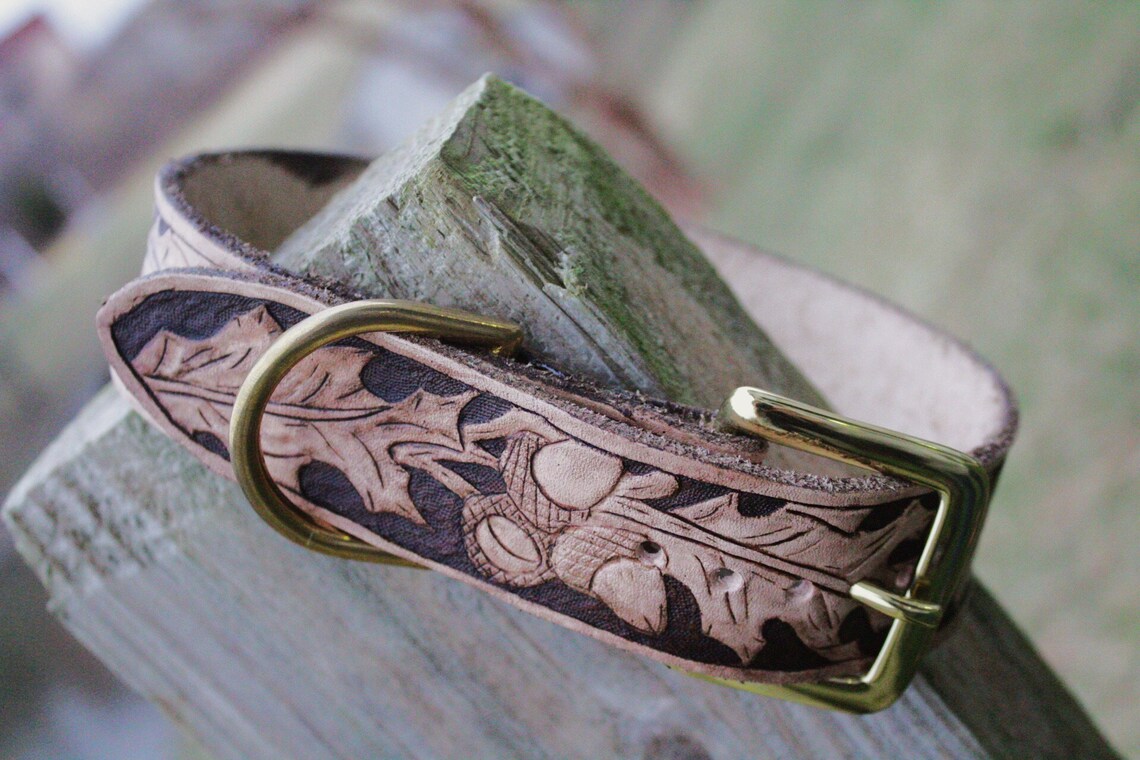 Custom Hand Tooled Leather Dog Collar Etsy UK