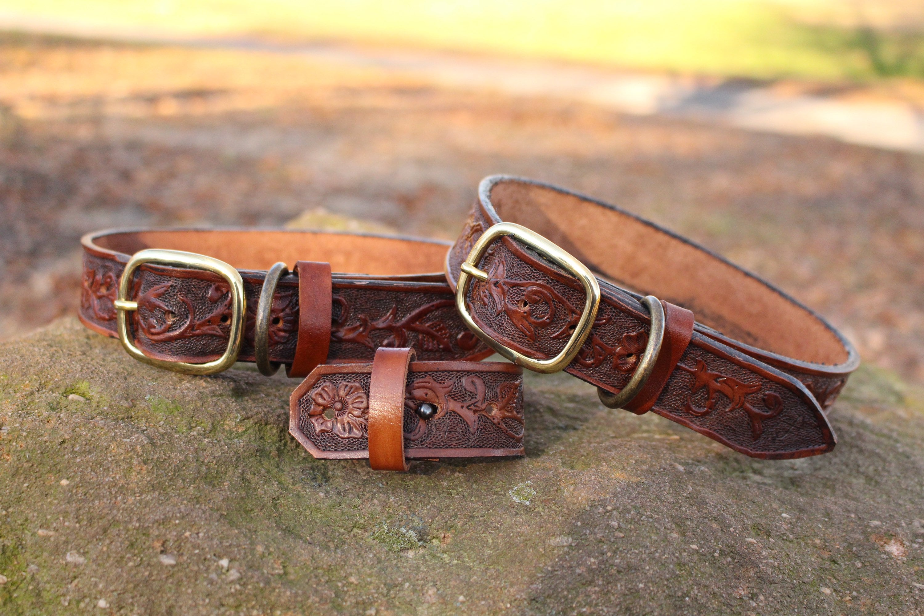 Custom Hand Tooled Leather Dog Collar Etsy UK