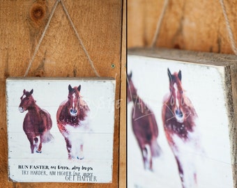 Wood Pallet Photo Transfer ©Krystle VanRoboys Photographer, Running Horses, Photo Transfer on Wood, Wood Photo, Wood Art, Inspirational Art