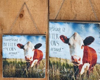 Hereford Cow - Wood Pallet Photo Transfer - ©Krystle VanRoboys, Photographer