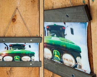 Canvas Hanger ©Krystle VanRoboys Photographer -John Deere, Photo Transfer, Photo on Canvas, Farm Decor, Tractor, Farmer, Gift for Dad