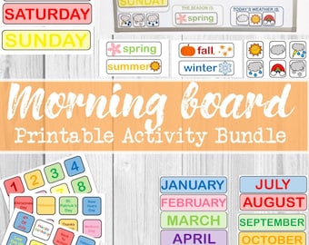Morning Board Calendar, Morning Board Activity, Homeschool Calendar, Preschool Activity Calendar, Printable Calendar Activity