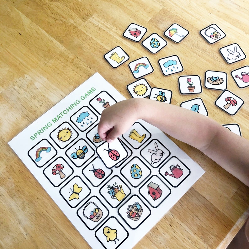 holiday season matching games kids printables preschool etsy