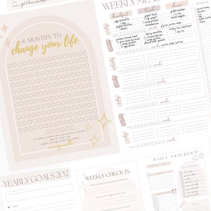 6 Months To Change Your LIFE Accountability Tracker, worksheets, workouts, macro friendly meals, Podcasts, Books, links to favorites image 3