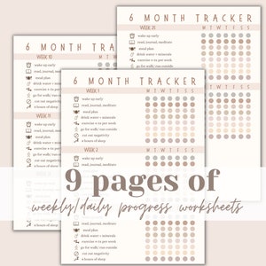 6 Months To Change Your LIFE Accountability Tracker, worksheets, workouts, macro friendly meals, Podcasts, Books, links to favorites image 7