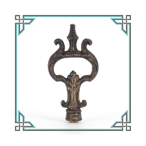 Breathtaking Vintage Victorian Cast Iron Lamp Finial | Huge Vintage Cast Iron Lamp Finial