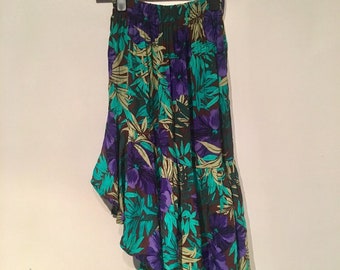 Blue and purple floral gypsy skirt size 8