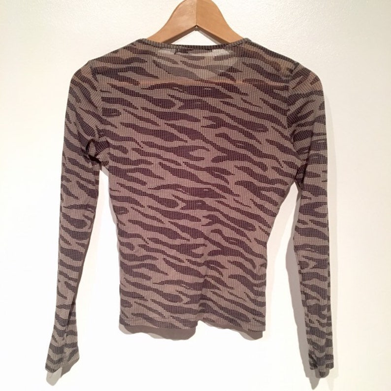 Mesh animal print 90s top size 8