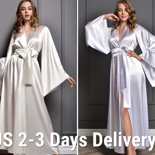 23 Days Delivery in US Long Bridal Robes Sizes From XS to Etsy