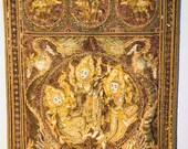 Antique Burmese Kalaga Hand Embroidered Tapestry