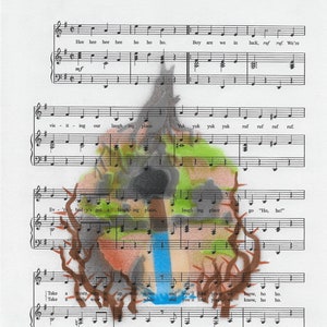 Splash Mountain &quot;Ev&#39;rybody Has A Laughing Place&quot; Airbrushed Music Sheet Digital Art