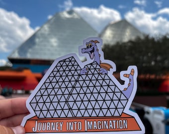 Pegatina "Viaje a la imaginación" dibujada a mano con Figment