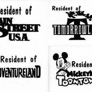 Disneyland &quot;Resident of&quot; Decals
