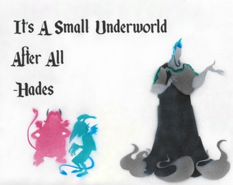 Villain Hades sagoma aerografata e citazione arte digitale