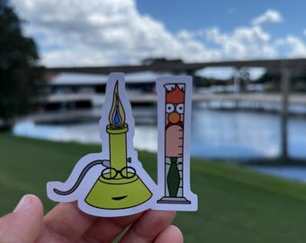 Hand Drawn Bunsen and Beaker Sticker