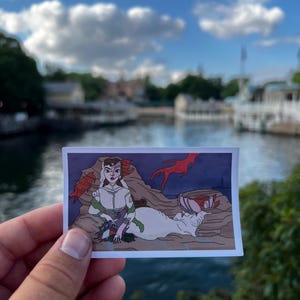 Hand Drawn Haunted Mansion Parlor Siren Changing Portrait Sticker