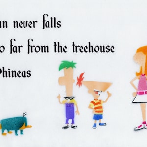 Phineas and Ferb Airbrushed Silhouette & Quote Digital Art