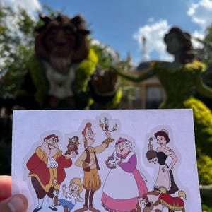 Hand Drawn Beauty and the Beast Enchanted Humans Sticker