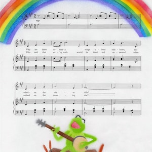 The Muppet Movie &quot;Rainbow Connection&quot; Airbrushed Silhouette Music Sheet Digital Art