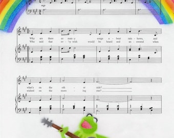 The Muppet Movie "Rainbow Connection" Airbrushed Silhouette Music Sheet Digital Art