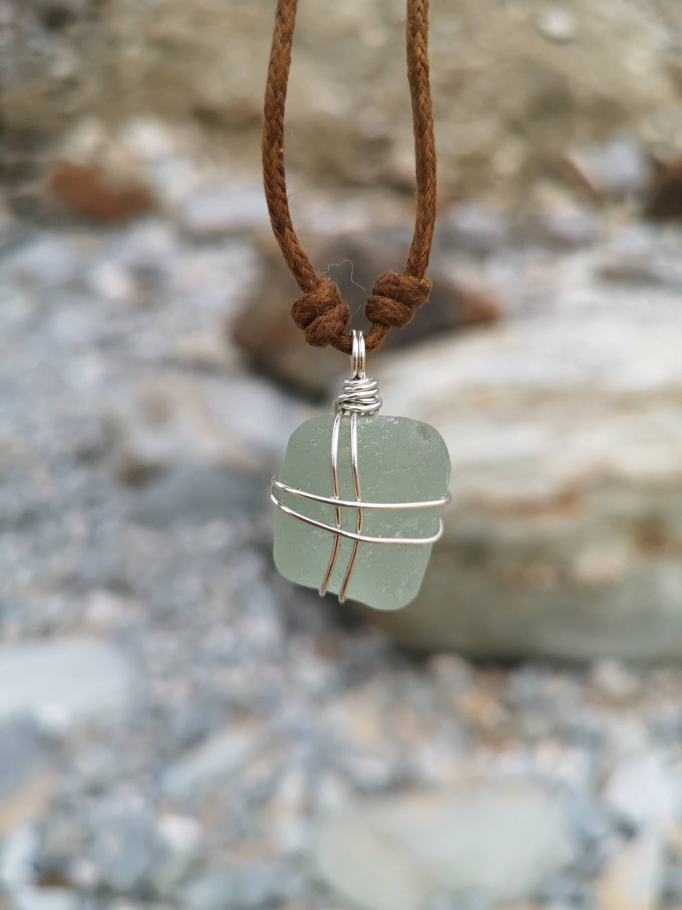 Cornish Sea Glass Necklace with Sterling Silver Etsy