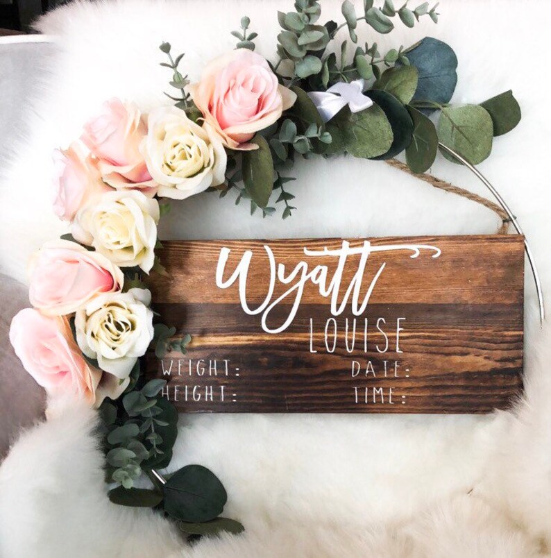 Hospital Door Hanger Baby Girl Floral