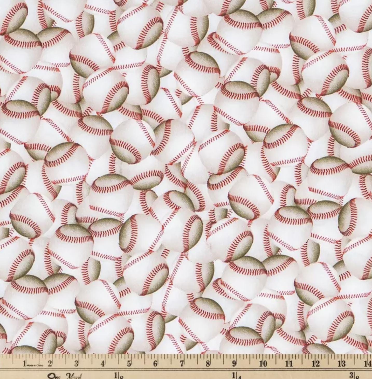 Fabric FQ Fat Quarter Team Sports Balls Athletic 100% Cotton Quilt NEW ...