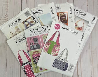 McCall's Assorted Sewing Patterns Bags Purse Tote Handbag NEW Uncut Pattern