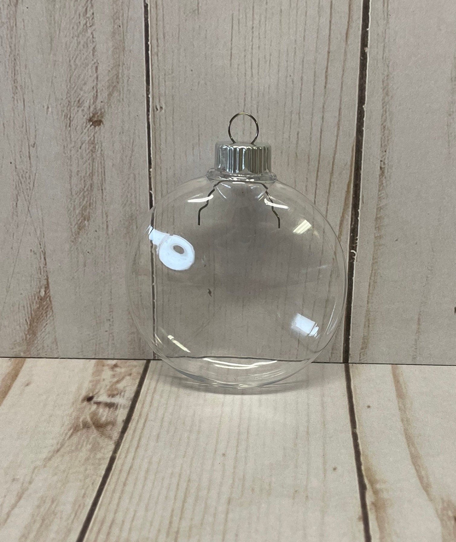 Crafter's Square 5-Inch Large Clear Plastic Christmas Ornaments - DIY Fillable & Paintable