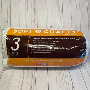 Soft n Craft Extra Loft 90" x 108" Pre-Cut Queen Quilt Batting 100% Polyester NEW