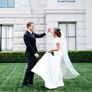 Sheer Soft Wedding Veil, Bridal Veil, Fingertip Veil, Waltz Veil, Chapel Veil, Cathedral Veil, Simple Veil, Ivory Wedding Veil, Custom Veil