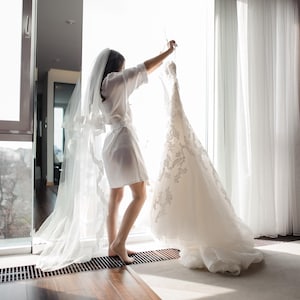 Drop Veil, Lace Wedding Veil, 2 Tier Lace Veil, Circle Veil, Sheer Bridal Veil, Fingertip Veil, Cathedral Veil, Veil, Blusher Veil,
