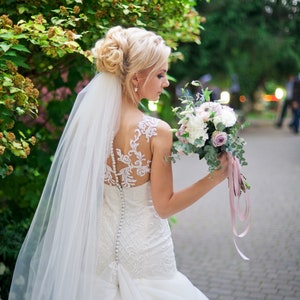108&quot; Soft Wedding Veil, Simple Bridal Veil, Fingertip Veil, Cathedral Veil, Chapel Veil, Waltz Veil, Ivory Veil