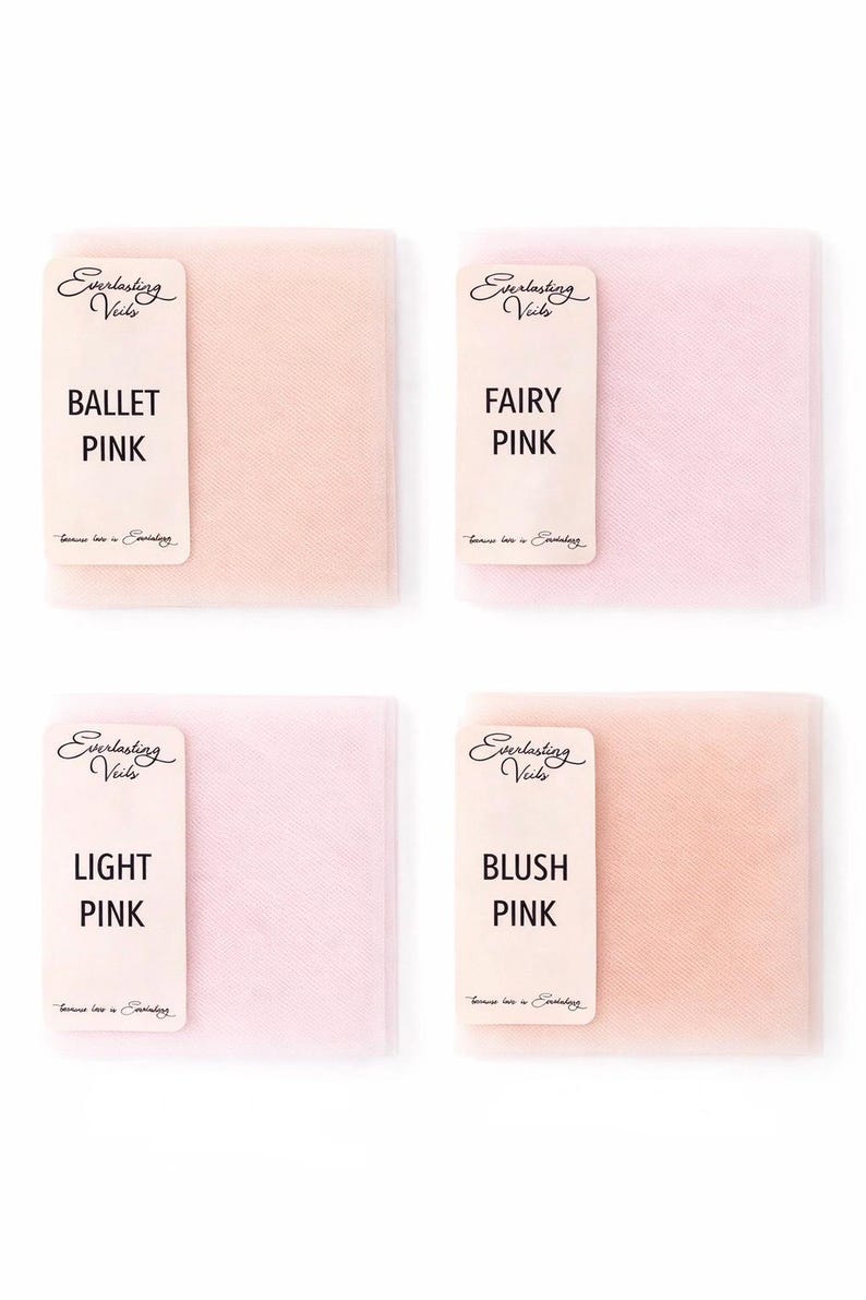 Blush Pink Wedding Veil: Soft Bridal Illusion Tulle, Raw Edge image 5