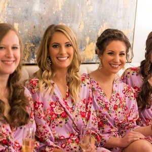 SET OF 2 Bridesmaid Robes, Cotton Robes, Floral Robes, Bridesmaid Robes, Bridal Robes, Custom Robes, Personalized Robes, Floral Bridal Robes