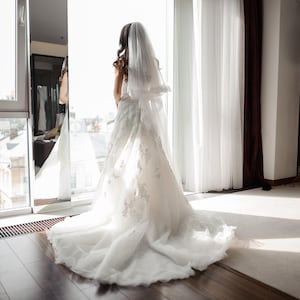 Lace Wedding Veil, 2 Tier Veil, Lace Veil, Cathedral Veil, Bridal Veil, Fingertip Veil, Two Tier Veil, Blusher Veil, Chapel Veil, Waltz Veil