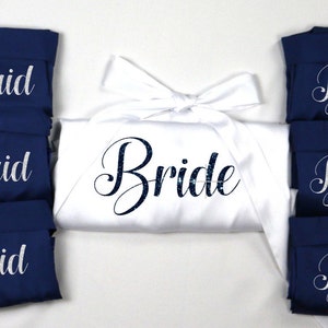 Set of 6 Bridesmaid Robes, Custom Robes, Lace Robes, Personalized Robes, Bridal Robes, Wedding Robes, Bridesmaid Gifts, Satin Robes, Party