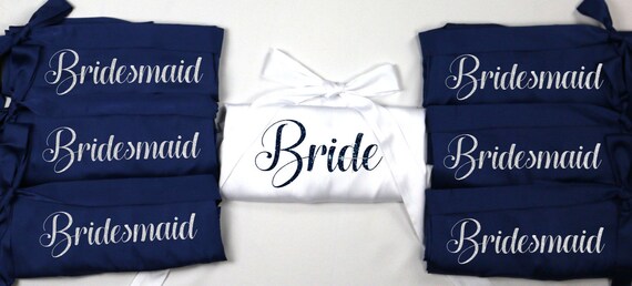 Set of 6 Bridesmaid Robes, Custom Robes, Lace Robes, Personalized Robes, Bridal Robes, Wedding Robes, Bridesmaid Gifts, Satin Robes, Party