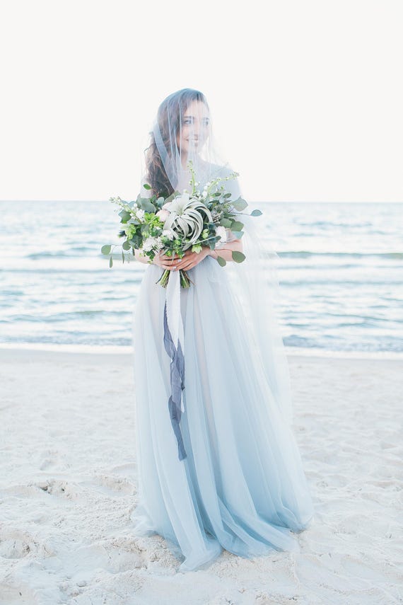 Blue Wedding Veil