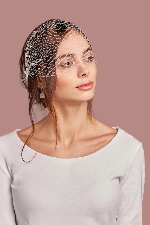 Pearl Birdcage Veil