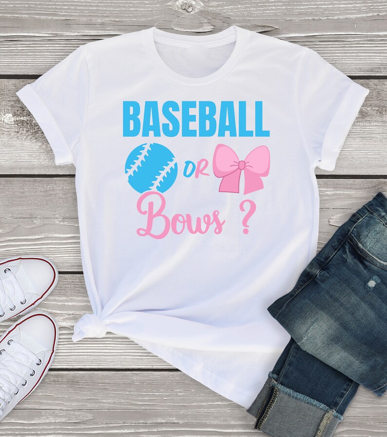 Baseball or Bows gender reveal Shirt Tout Keeper of the Etsy