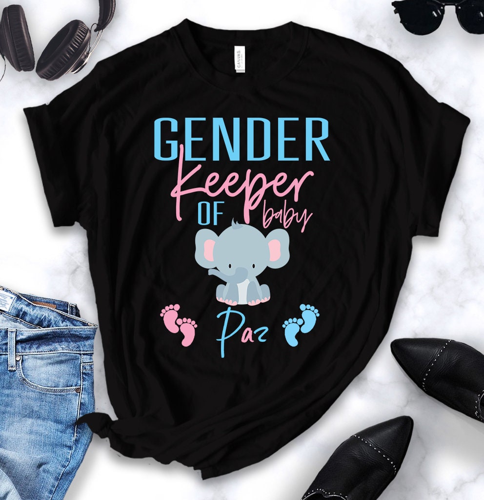 Gender Reveal Shirt With Baby Elephant Keeper of the Gender | Etsy