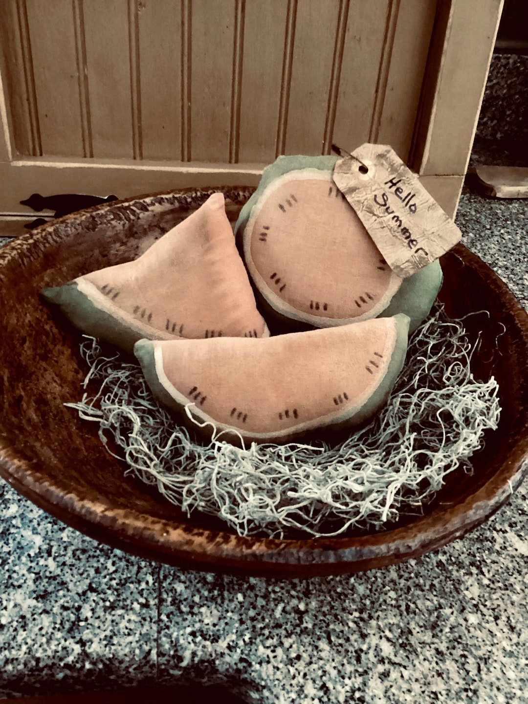 Set of Three Primitive Watermelon Slices - Etsy