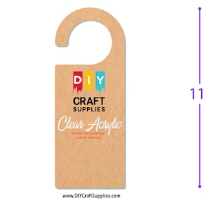 DIY Acrylic Doorknob Hanger, DIY Acrylic Door Knob Hanger with Rounded Corners, 11&quot; DIY Door Hanger