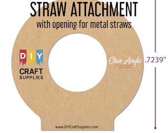 Acrylic Straw Attachment Blanks for Crafts (20 or 40 Pack)