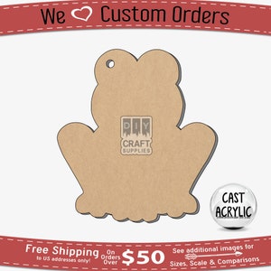 Tecknad groda akrylblank: DIY nyckelring, namnskyltsrulle, pysselform